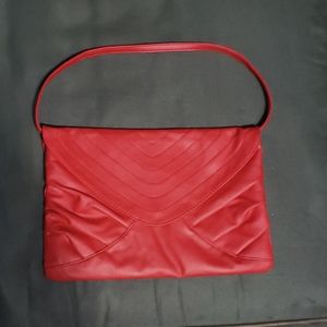 Red leather look envelope purse bag NWOT